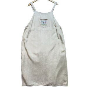 California Concepts Women's Linen Tank Midi Dress Cottagecore Size 24W Beige